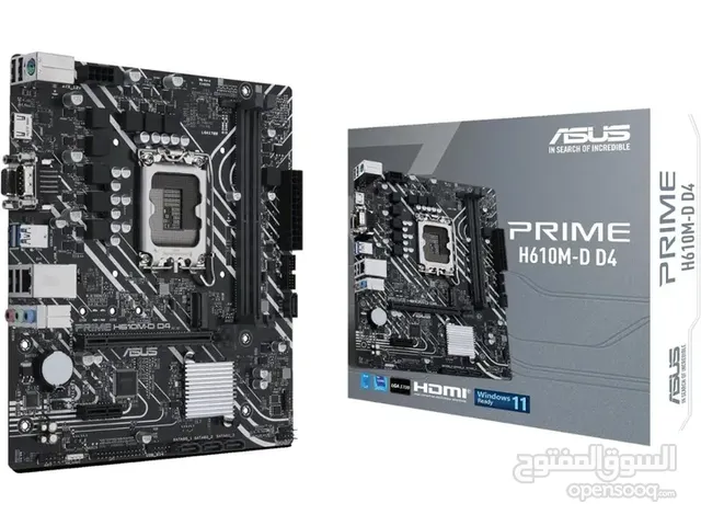 مذربورد ايسوس لمعالجات انتل جيل 12 + 13 + 14 ASUS PRIME H610M-D/DDR4 MOTHERBOARD