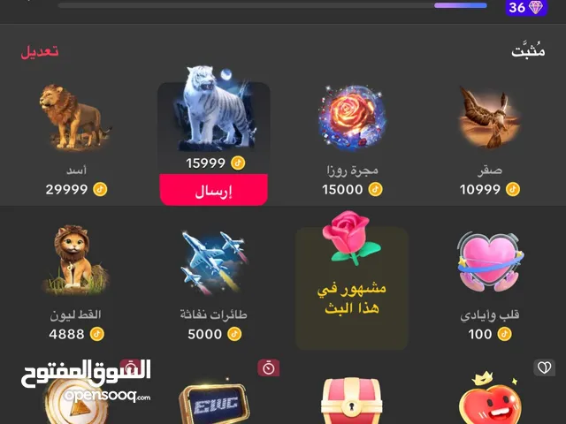 حساب تيك توك ليفل 36