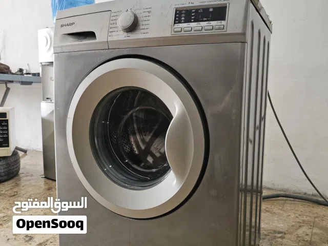 فقط 60 دينار غسالة شارب 7 كيلو صناعة تركية لون سلفر بحالة جيدة جدا