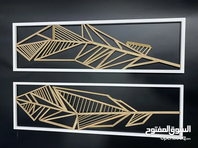 A beautiful wall decor for dining area White Croean frame with handmade wooden leafs of fly wood