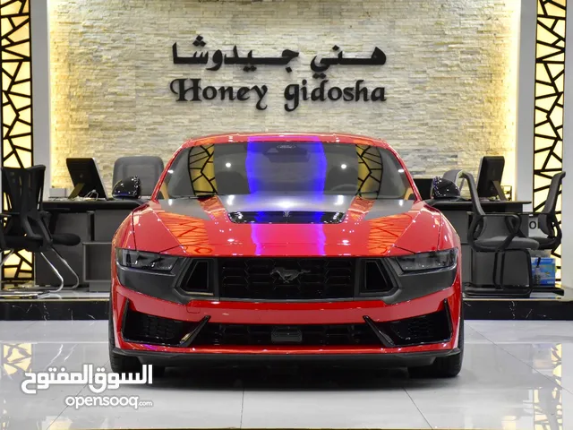Ford Mustang Dark Horse 5.0 ( 2025 Model ) in Red Color GCC Specs This has done a kilometer of 7,000