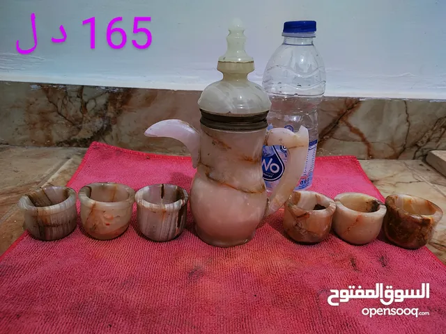 طاقم شاي مصنوع الفخار بستة اكواب الثمن 165 د.ل