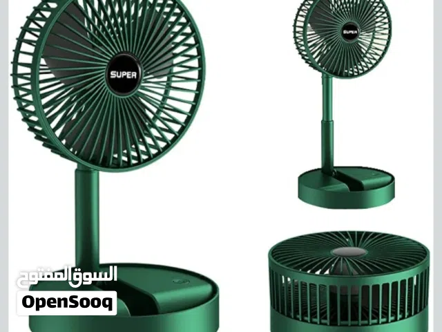 Portable Folding Fan, Rechargeable Standing Pedestal USB Fan, 3 Speeds, 2000mAh Battery Operated Fan
