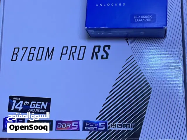 معالج مع مذر بورد مع الرامات ddr5 32 gb جميع القطع ضمان سنه