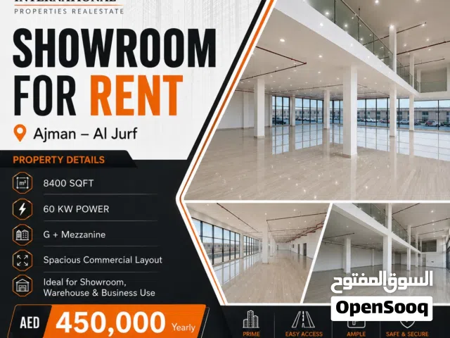 Showroom for Rent in Ajman – Al Jurf  Prime Commercial Space