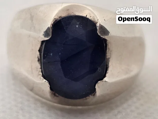 خاتم فضة زفير ( ياقوت ازرق )