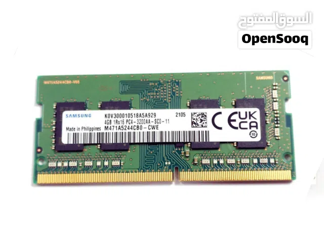 حبتين Samsung DDR4 4GB Laptop RAM شبه جديد اصلي من سامسونج