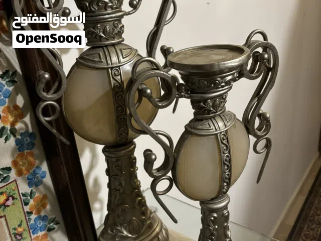 شمعدان عدد2 لون فضي