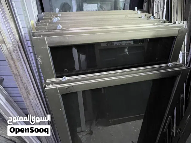 شبابيك الامنيوم لون شامبين زجاج بورنز عدد8