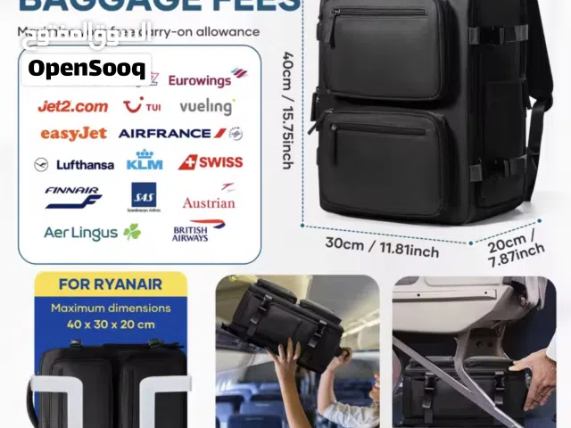 Premium Vacuum Compression Travel Backpack with Pump - Airplane Carry-on Luggage