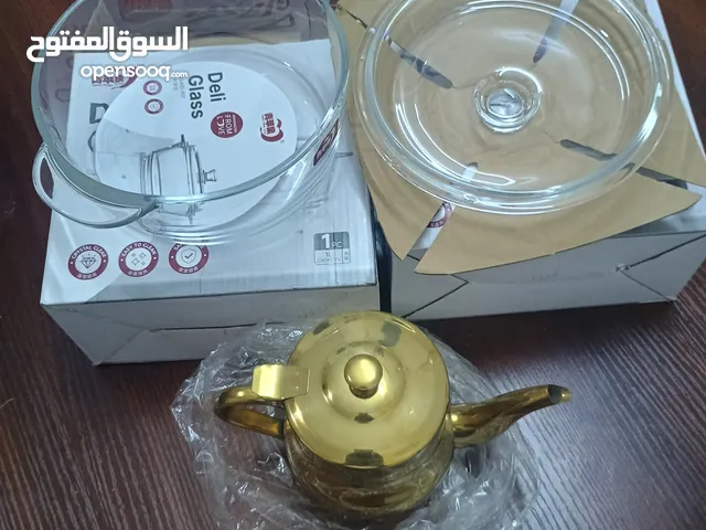 2 طنجره زجاج و ابريق نحاس