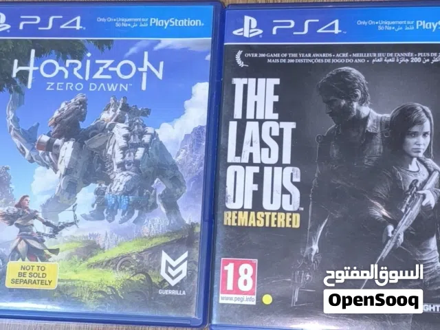 سيدات العاب بلايستيشن 4 the last of us+ horizon zero dawn سيديات بحالة ممتازة و العملية قابلة للتجرب