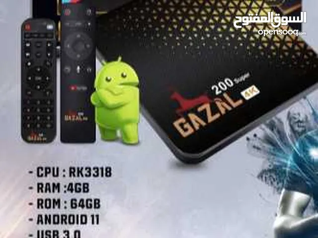 غزال اندريود 200 4ك TV BOX جهاز غزال اندرويد 4ك جديد مكفول مع ريموت اضافي