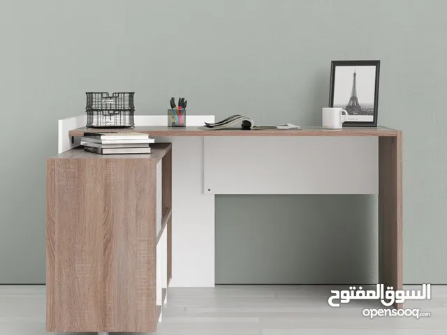 مكتب زاوية مناسب للغرف الصغيره مع إمكانية تغيير اللون والاتجاه