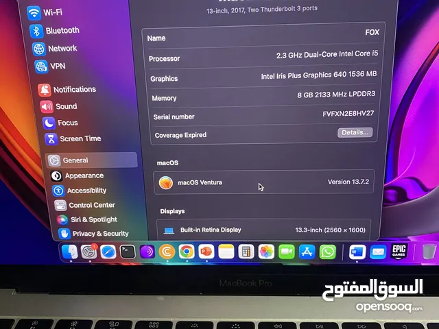 ماك بوك برو 2017 للبيع او للبدل على بي سي او جهاز العاب