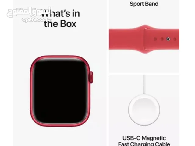 Apple Watch Series 9 GPS + Cellular 45mm Aluminium Case with RED Sport Band - M/L