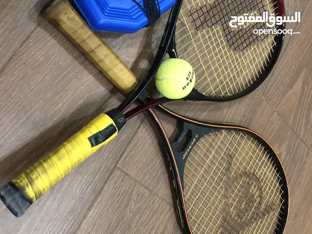 مضربين تنس ارضي+كرة+كرة تدريب