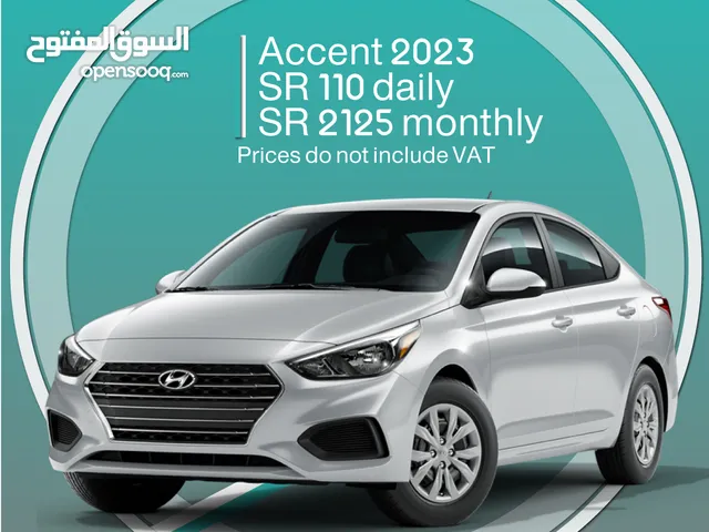 Hyundai Accent 2023 for rent in Khobar - Free delivery for monthly rental