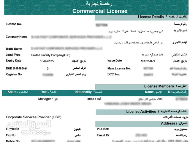 ACTIVE REAL ESTATE TRADE LICENSE FOR SALE