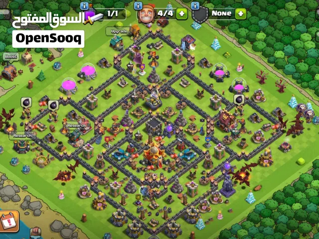 حساب كلاش اوف كلانز تاون 16 مو كلشي ماكس