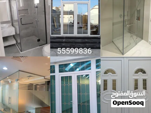 تركيب زجاج وأعمال ألمنيوم إلخ.