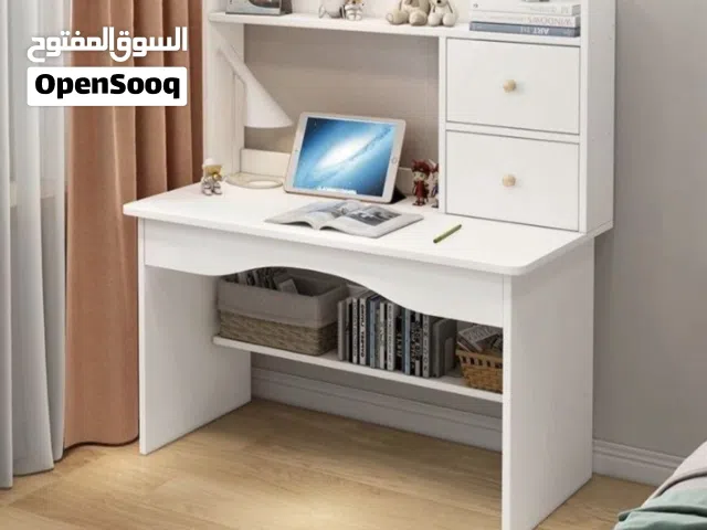 ميز مكتبي  120cm   متوفر بلونين  ( ابيض -  رصاصي
