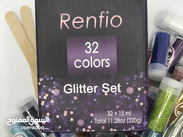 غليترات عدد 32 لون درجات مختلفة لجميع الحرف اليدوية glitter set of 32 colors
