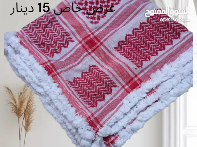 شماغ اردني احمر هدب ملوكي يدوي صنع على أيدي متخصصة