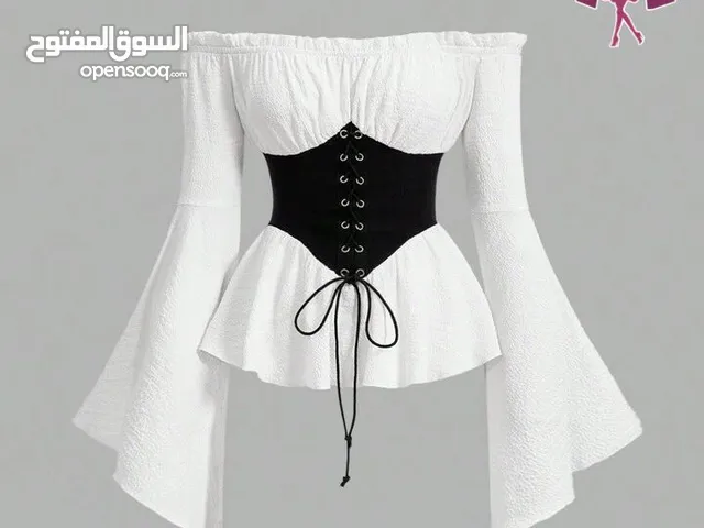 جديدنا اليوم بلوزه بكتف مكشوف ع كسرات وقصه سنتيان ع ربطات من جميله واكمام واسعه جميله جدا