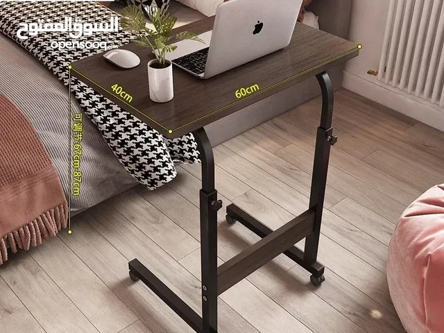 طاولة كمبيوتر من الخشب والحديد القوي 60×40 باللون البني الراقي