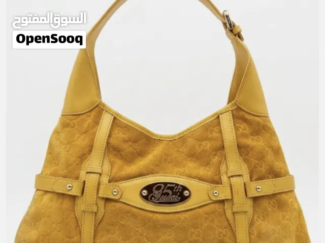 حقيبة كتف غوتشي سيما الصفراء من جلد الغزال