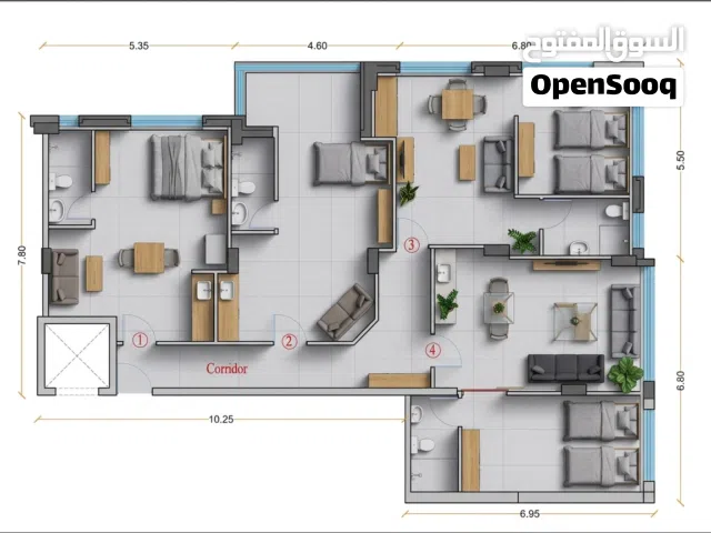 4 استوديوهات للبيع - بيرزيت الشارع الرئيسي