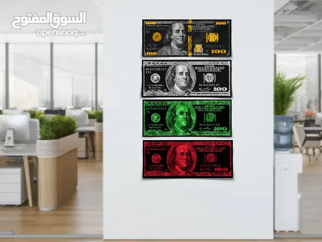 BLACK AND YELLOW 100 USD. SPECIAL DESIGN. FOR HOME AND OFFICE. (Size: 26 x 62 cm)