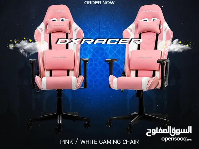 DXRACER P132 Prince Pink/White Gaming Chair - كرسي جيمينج باللون الوردي و الابيض !