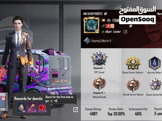 حسابات ببجي للبيع