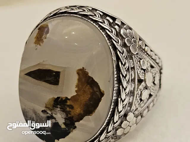 خاتم فضة عقيق يماني أصلي خريطة سلطنة عمان