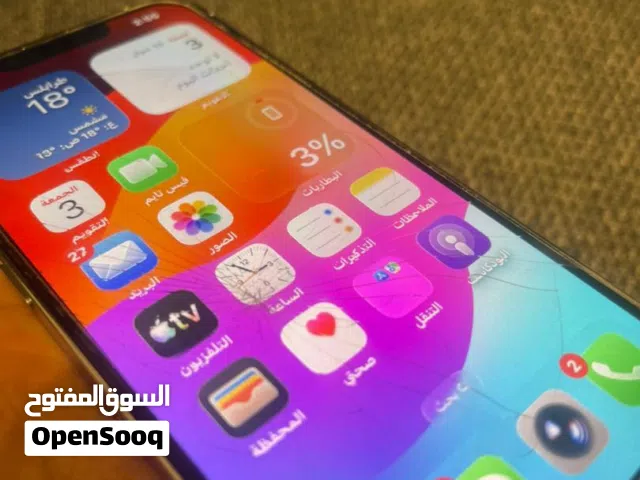 iPhone 13 Pro محلي فيه كسر في الشاشة وفي وفي كسر في ظهر لتبديل ب iPhone 14 ونه 1100 أو لتبديل بأربعة