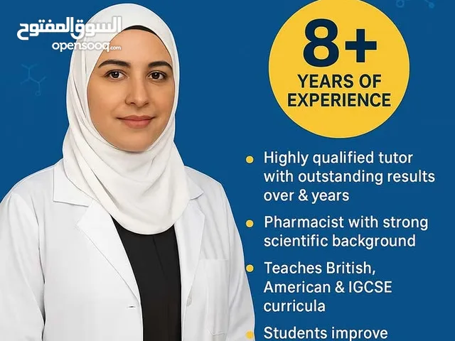 chemistry and biology teacher for Igsce British and American curriculum with more than 11 years expe