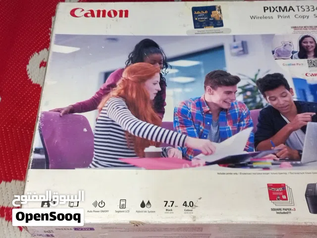 هذه طابعة Canon PIXMA TS3340 وهي طابعة منزلية لاسلكية من كانون، وتدعم الطباعة والنسخ والمسح الضوئي.
