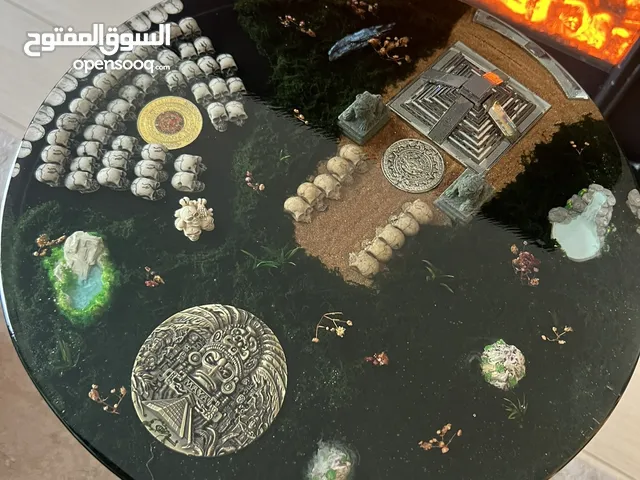 Maya Ancient Civilisation Side Table Dark Green art decor unique decoration