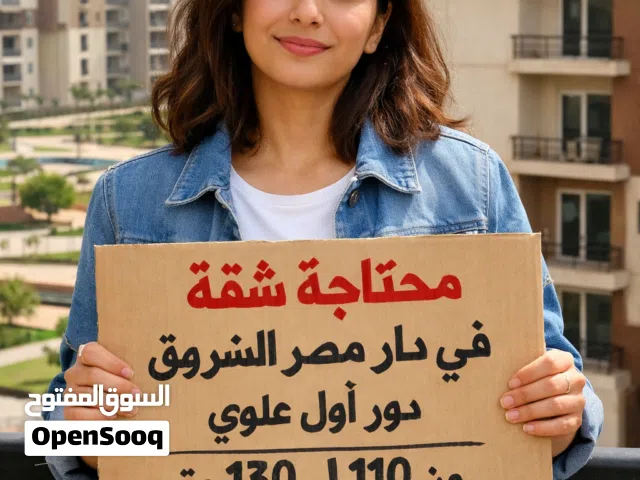 انا محتاجه شقه ضروري جدا فى دار مصر الشروق دور اولي علوي مساحة من 110 ل 130