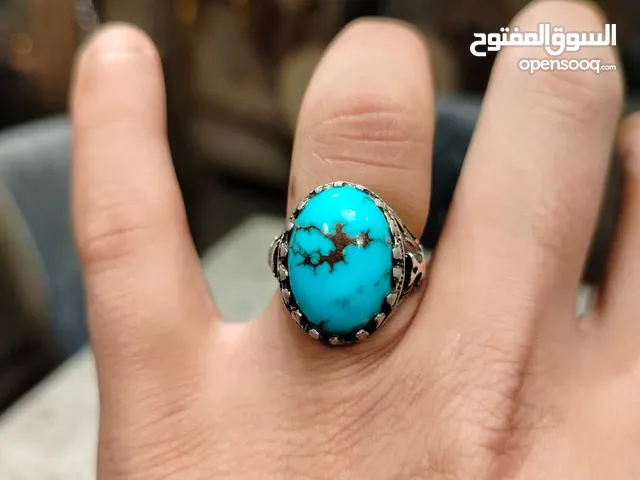 خاتم فيروز سيناوي فضة 925