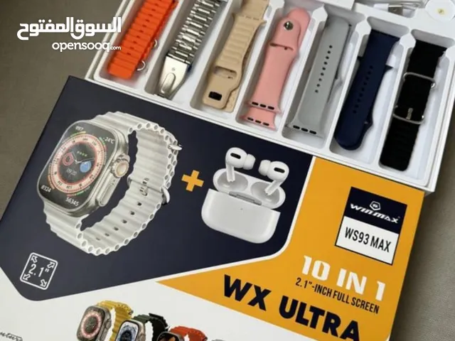 smart watch WX Ultra 1in10 ساعةالذكية دبليو اكس الترا 7احزمة مع سماعة بلوتوث حديثة ايربودز ضد الماء