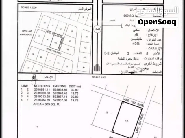 للبيع ارض سكنيه ولاية بركاء ( الهرم )