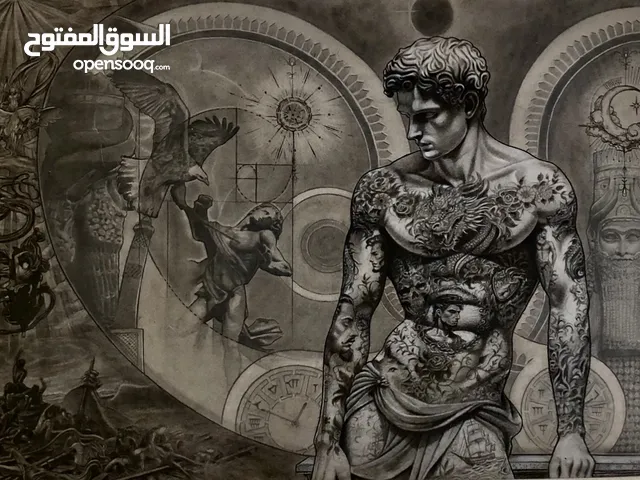 لوحة مرسومة بيدي بعنوان ذكرى الوجود الاخير لوحة استغرقت مني شهر كامل من اعداد ورسم