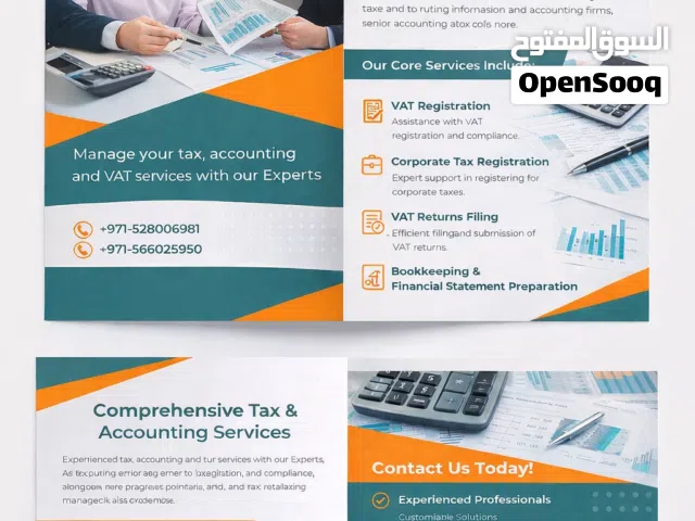 VAT Registration Corporate Tax Registration VAT Return Filing Bookkeeping & Accounting Service