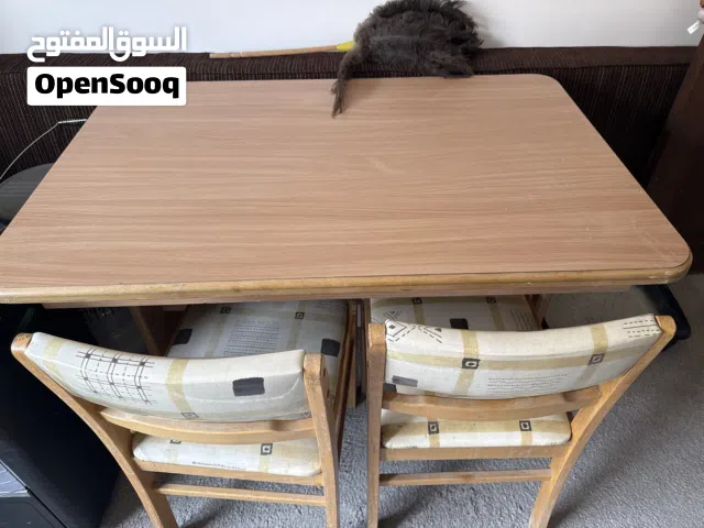 طاولة سفرة اربع مقاعد خشب زان صولد بخالة الجديد