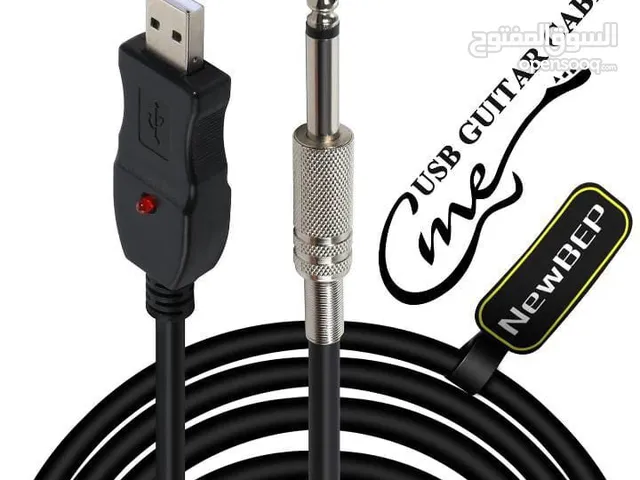كابل جيتار USB وصلة توصيل لجيتار بكابل تسجيل للكمبيوتر الشخصي لتسجيل الاغاني