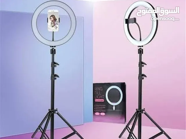 رينج لايت للتصوير اضائه مع ستاند ليد و حامل موبايل متحرك 26 سم حلقه ضوء اضائه ring light