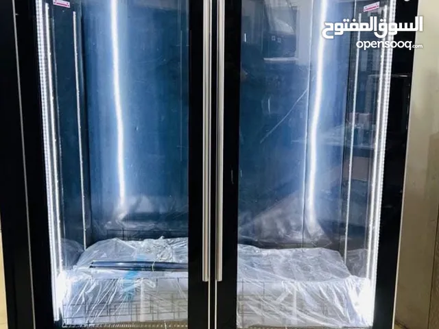 ثلاجة عرض بابين  لون اسود  للسوبر ماركت و المحلات
